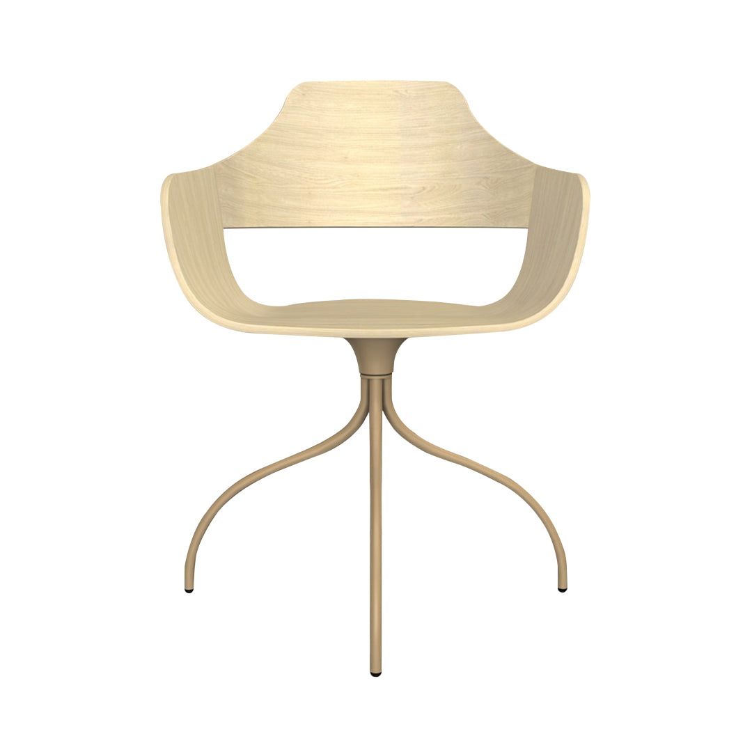 Showtime Chair with Swivel Base: Natural Ash + Beige
