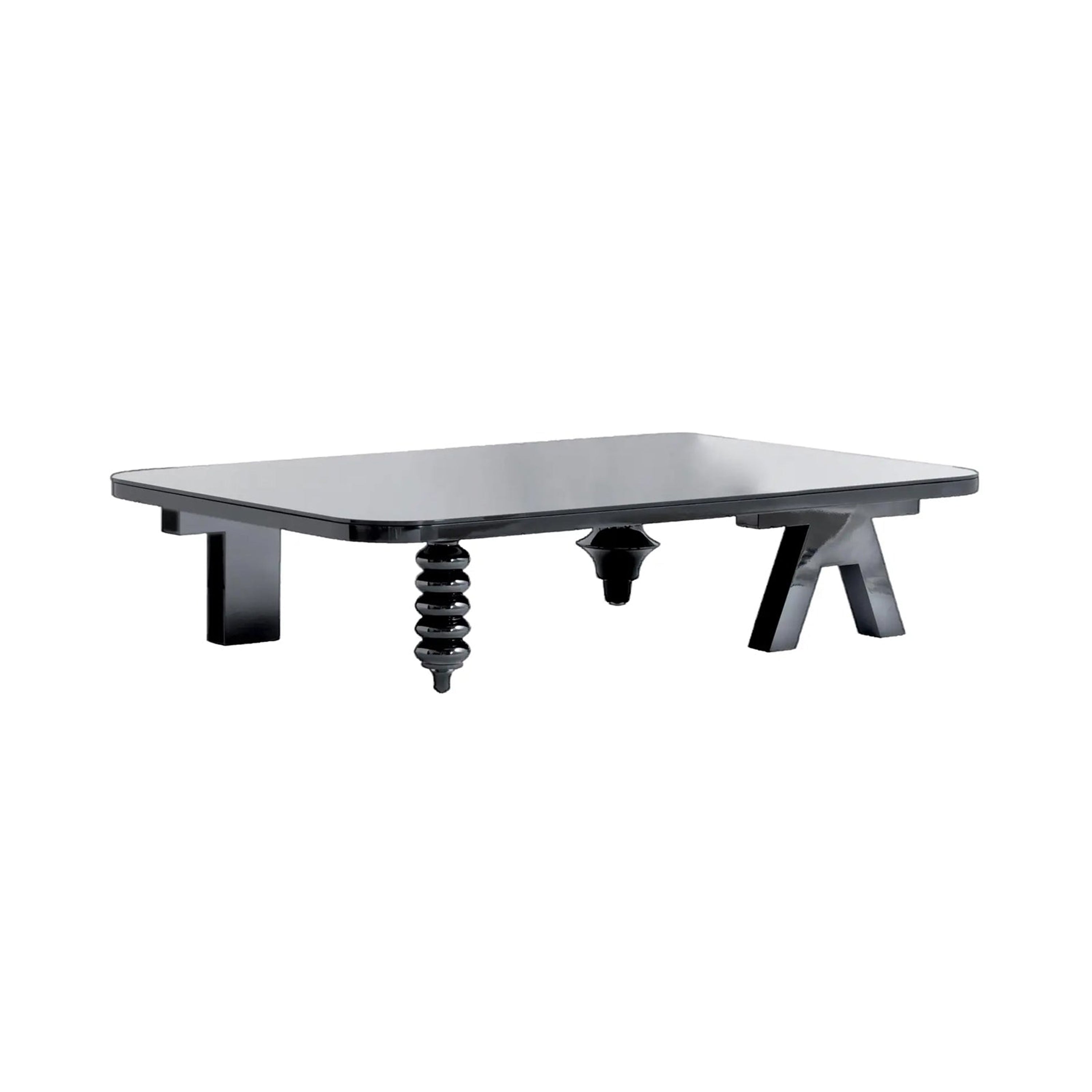 Multileg Low Table: Rectangular + Gloss Lacquer Black B10
