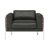 Forum Armchair: Walnut + Black Leather