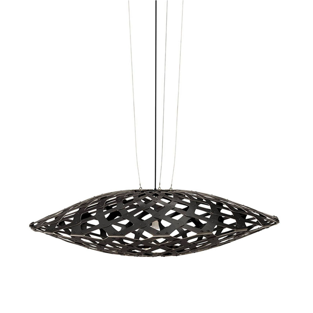 Flax Pendant Light: Large + Black + Black