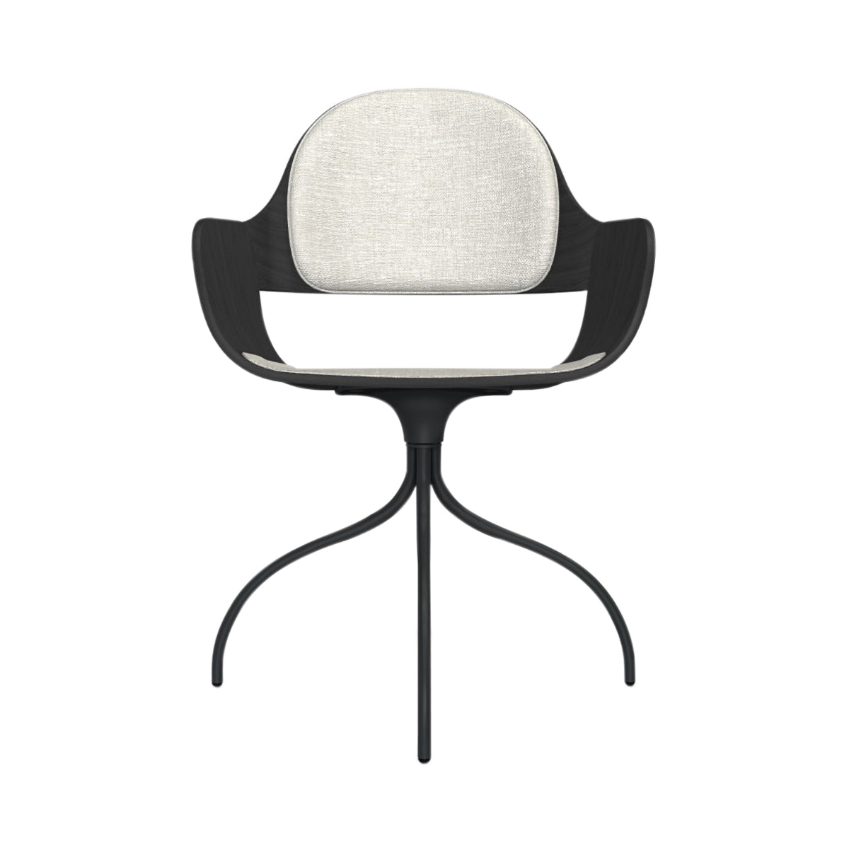 Showtime Nude Chair with Swivel Base: Seat + Backrest Cushion + Ash Stained Black + Anthracite Grey