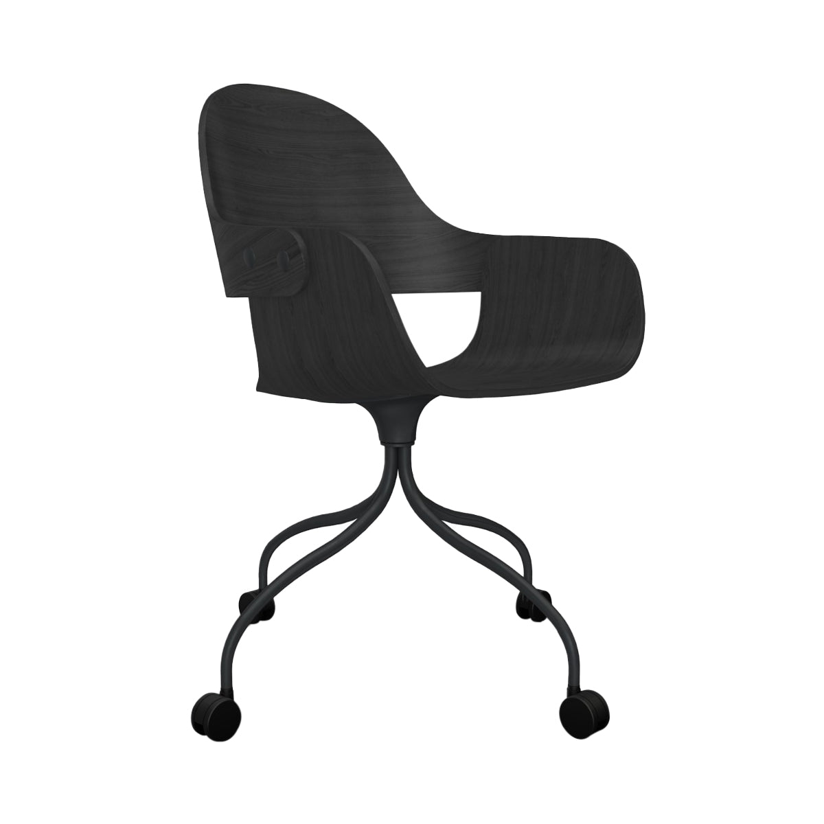 Showtime Nude Chair with Wheel: Ash Stained Black + Anthracite Grey