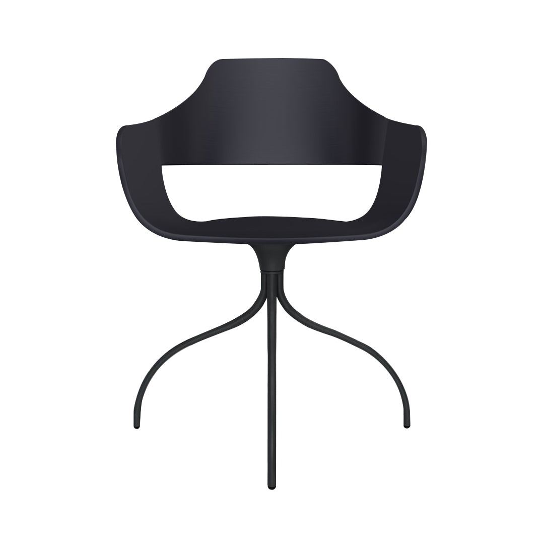 Showtime Chair with Swivel Base: Lacquered Black + Anthracite Grey