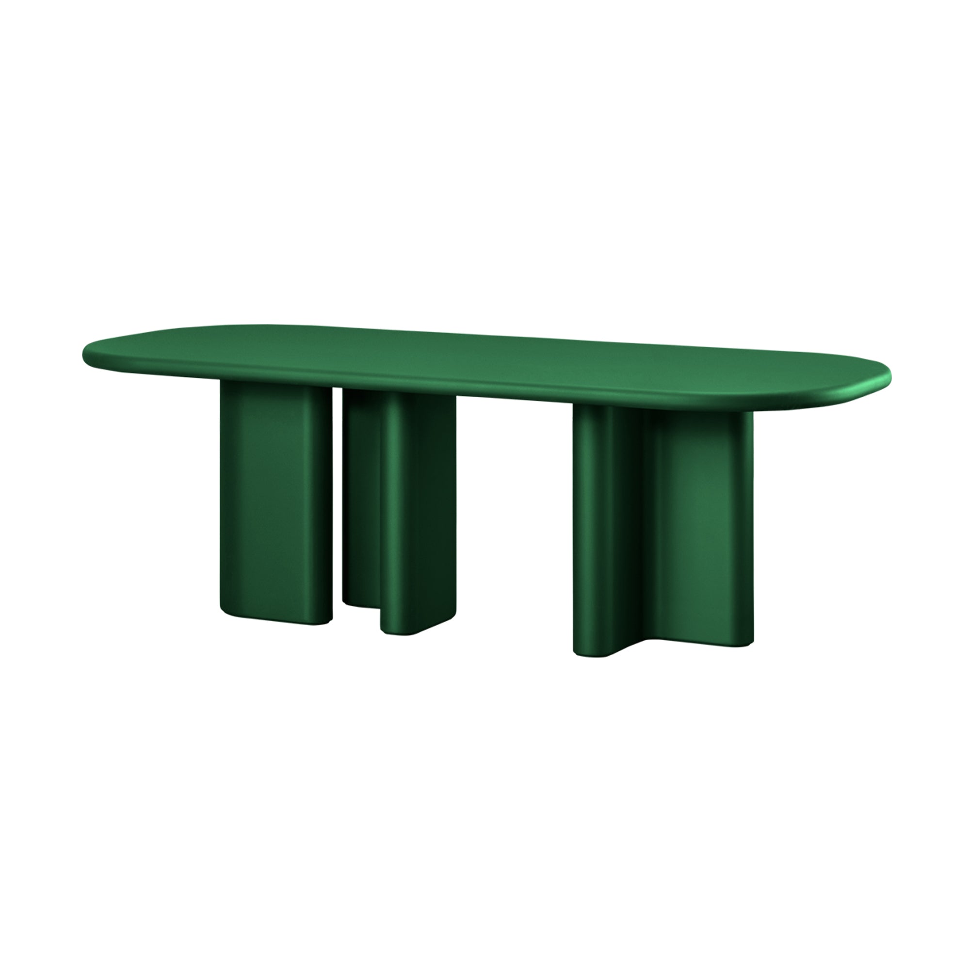 Bonbon 3 Rectangular Dining Table: Medium + Lacquered Pine + Lacquered Pine
