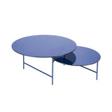 Zorro Coffee Table: Blue Glass + Blue Textured