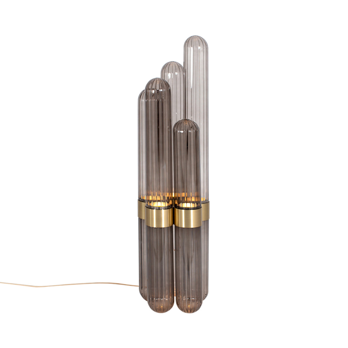 Cactus Floor Lamp: Smoky Grey + Brass Polished