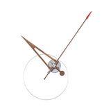 Cris Wall Clock: Chromed Steel + Walnut + Red