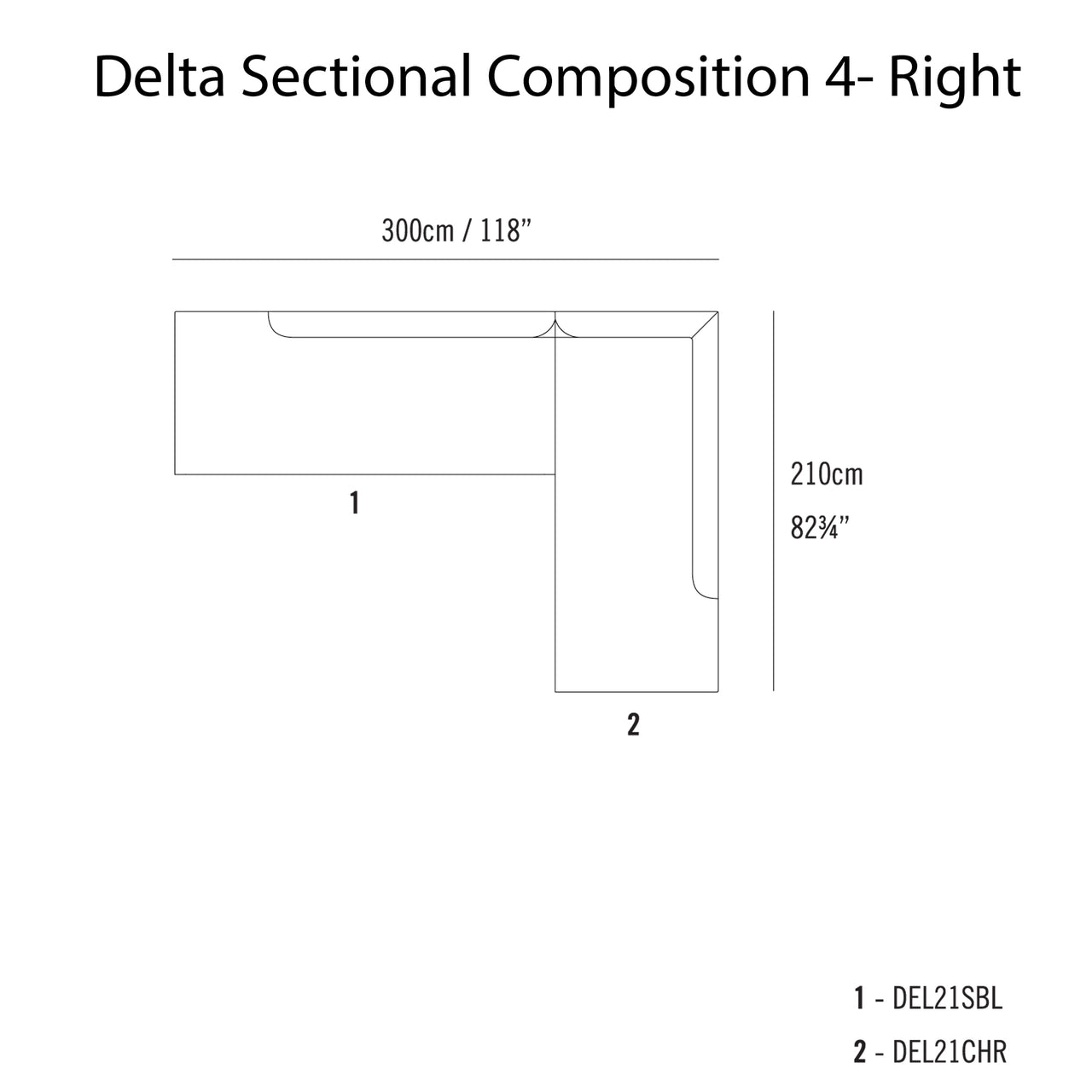 Delta Sectional Sofa: Modular + Composition 4 - Right