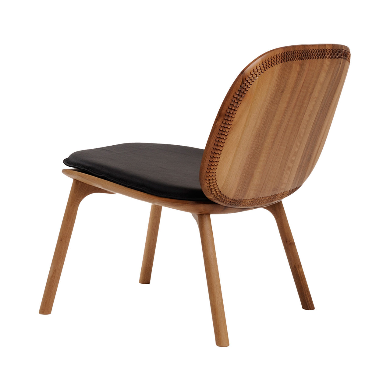 Unna Lounge Chair: Oiled Walnut + Soft Black Cushion