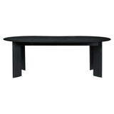 Bevel Extendable Table: With Two Extension + Black Oiled Beech