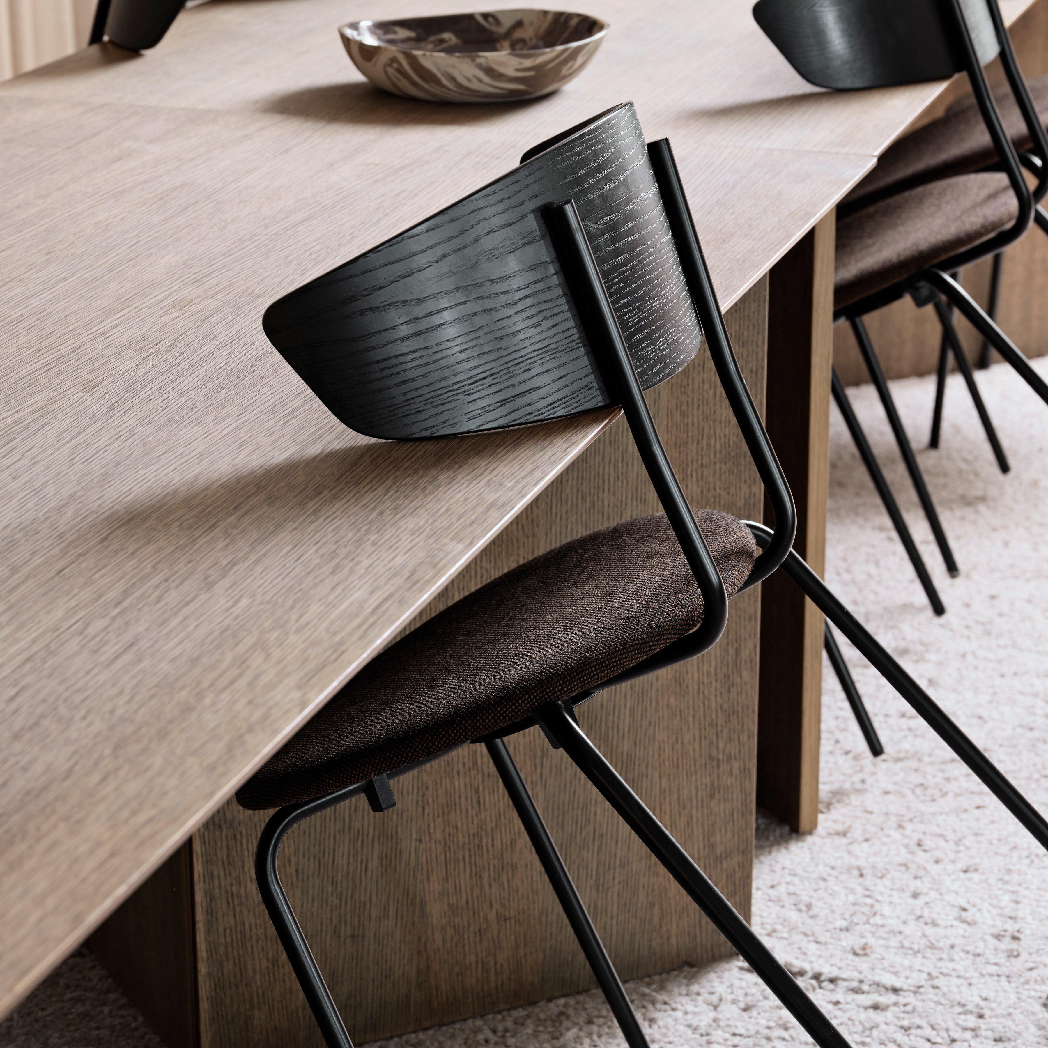 Herman Steel Dining Chair: Seat Upholstered