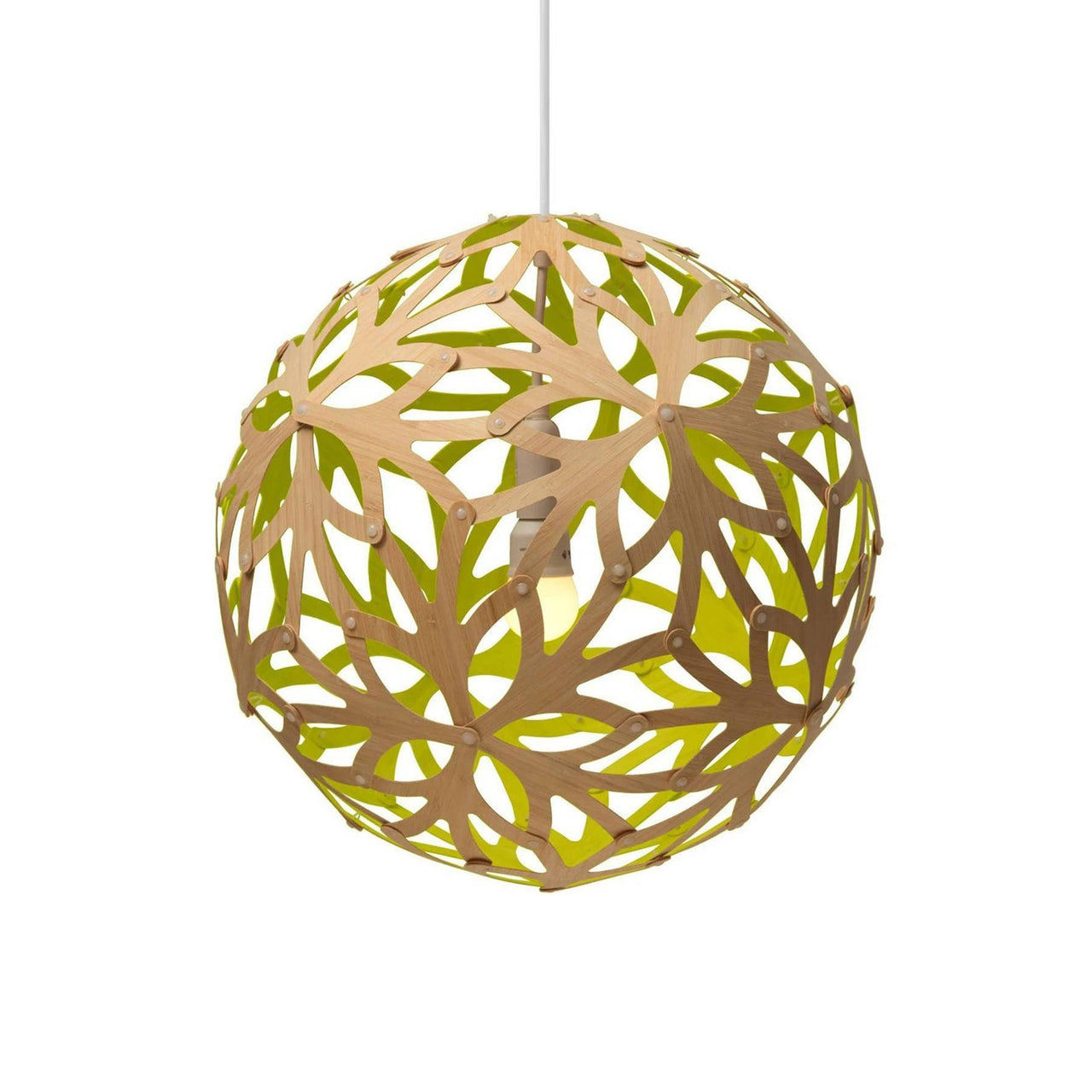 Floral Pendant Light: XX Large + Bamboo + Lime + White