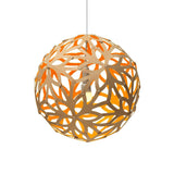 Floral Pendant Light: XX Large + Bamboo + Orange + White