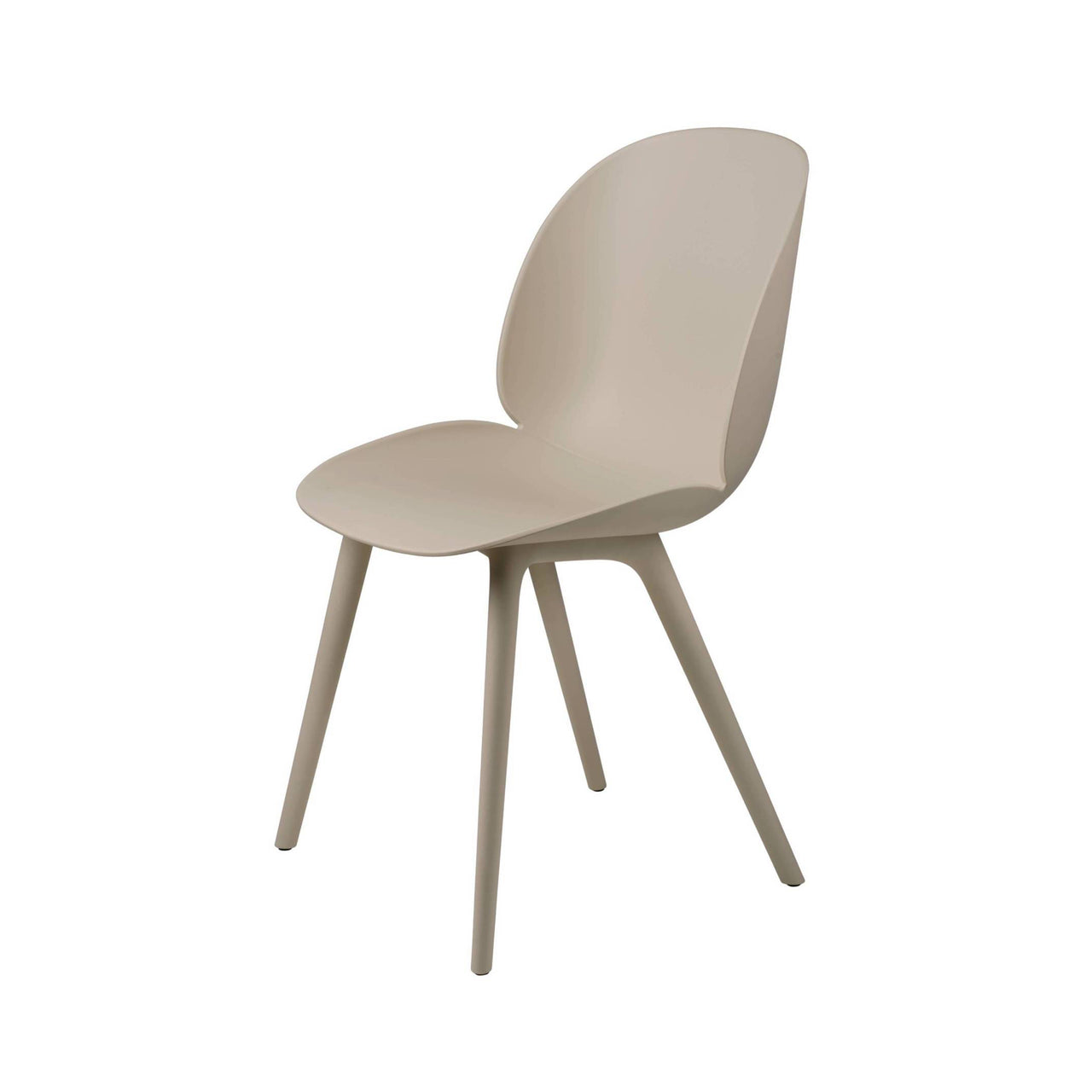 Beetle Dining Chair: Plastic Base + New Beige + New Beige (Monochrome)