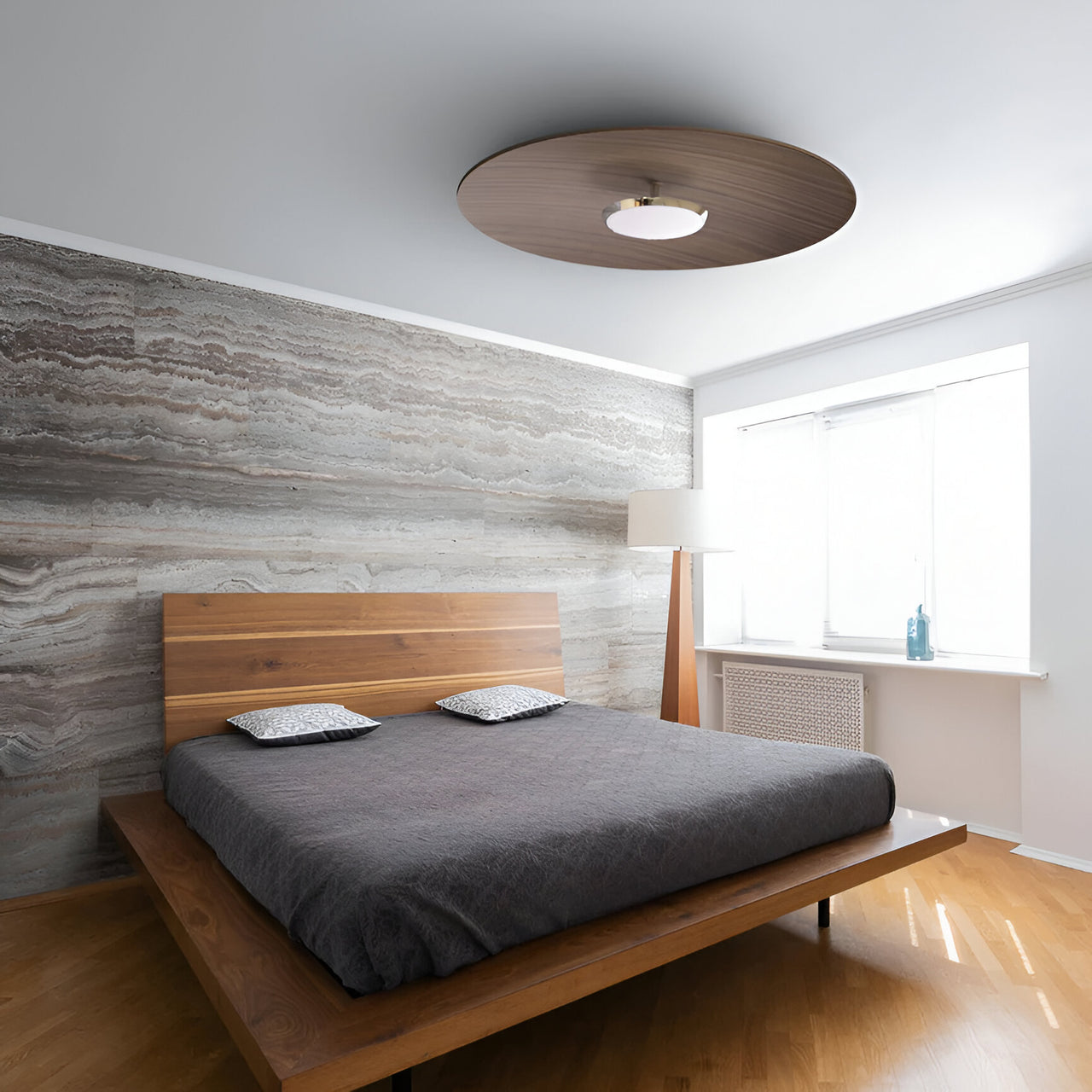 Sky Dome Flush Light: Wood