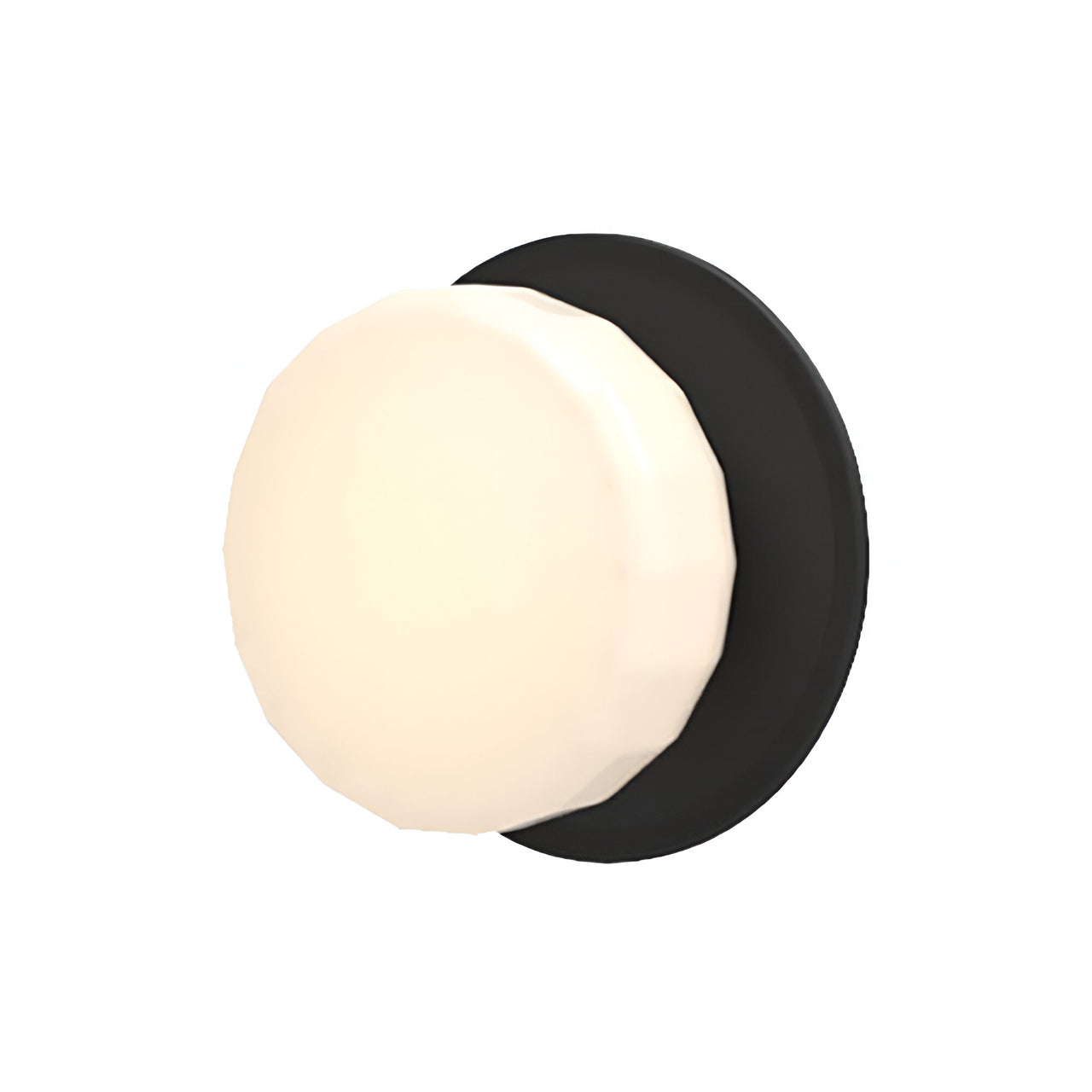 Pastille IP65 Wall Lamp: Disc + Faceted + Matte Black