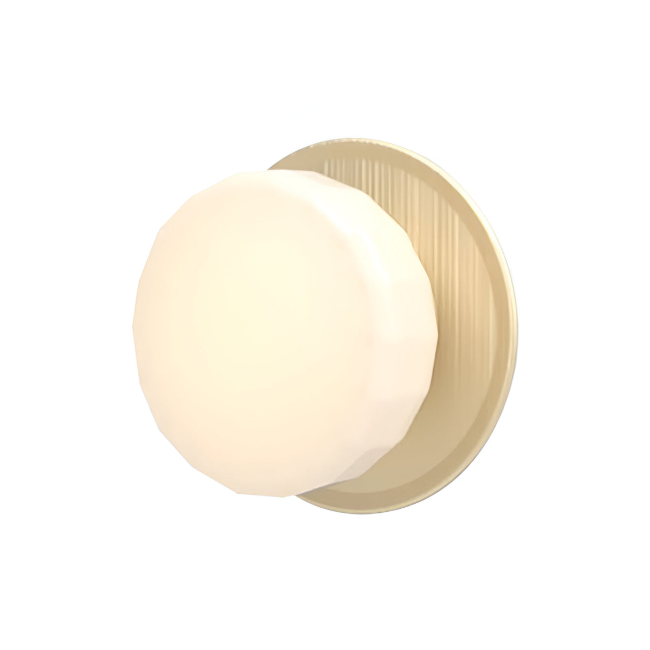 Pastille IP65 Wall Lamp: Disc + Faceted + Satin Brass