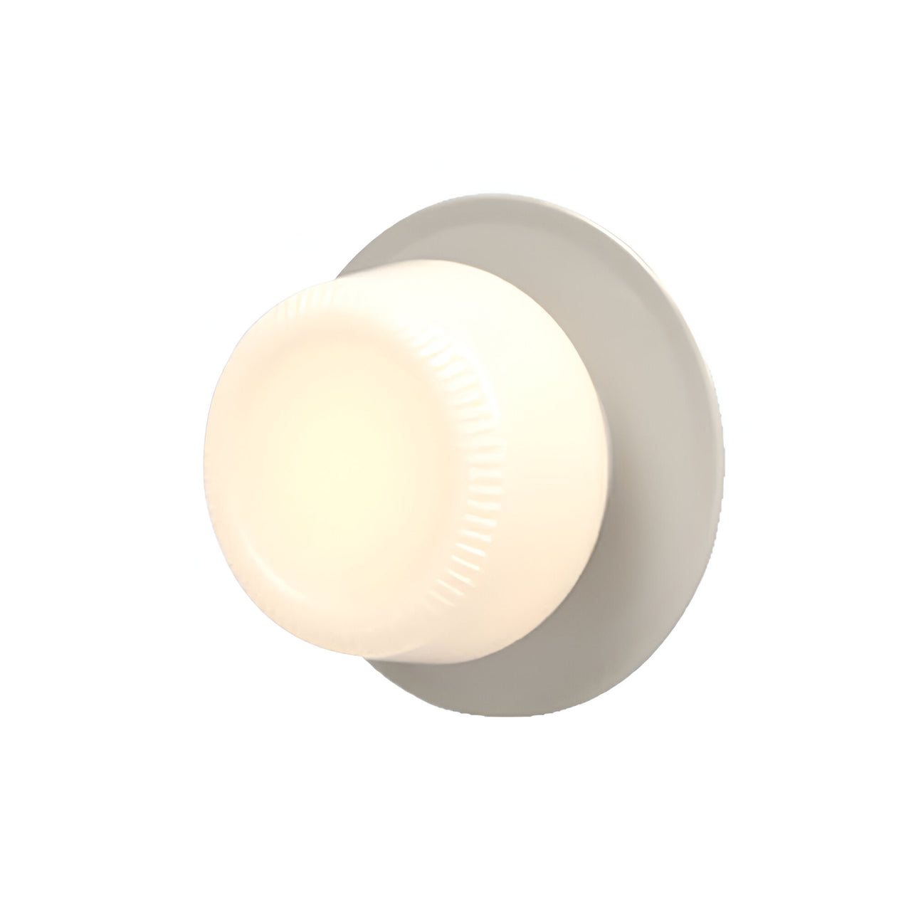 Pastille IP65 Wall Lamp: Disc + Ribbed + Silk Grey