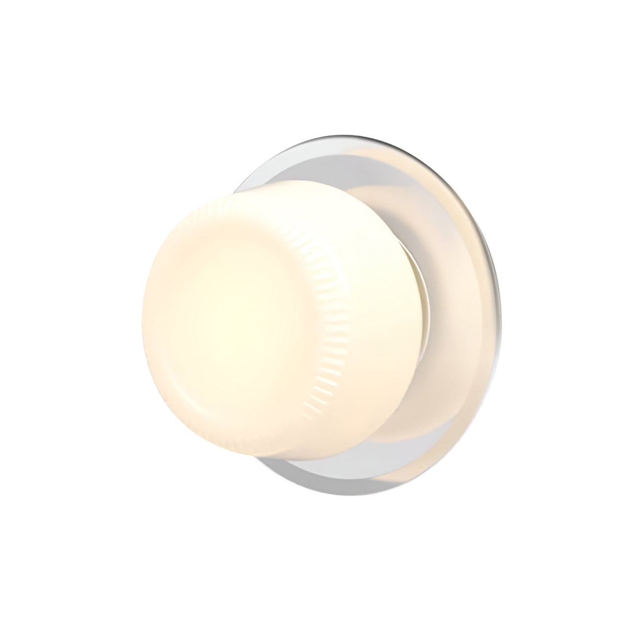 Pastille IP65 Wall Lamp: Disc + Ribbed + Polished Chrome