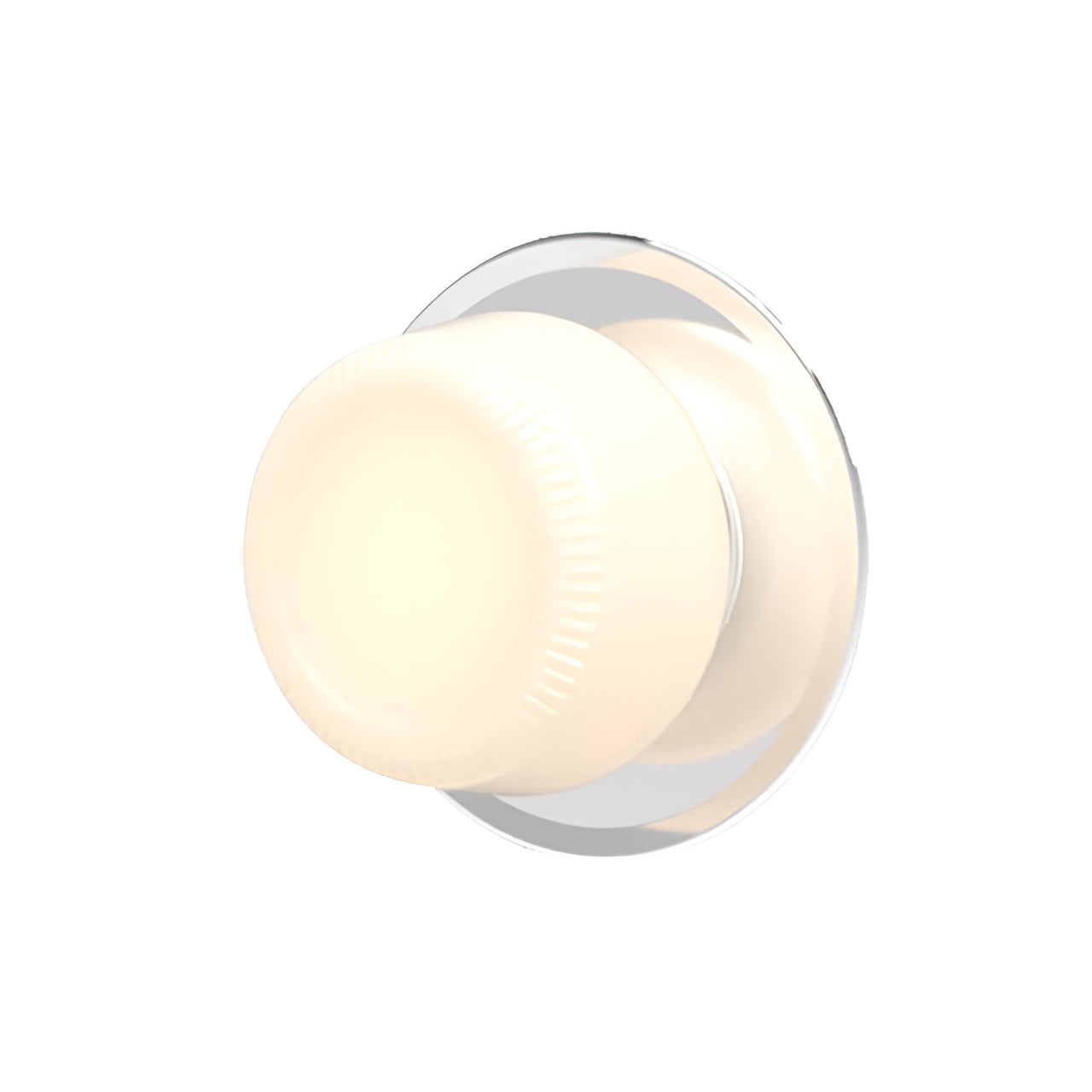 Pastille IP65 Wall Lamp: Disc + Ribbed + Polished Chrome