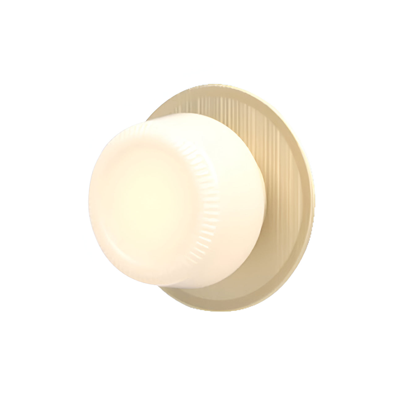 Pastille IP65 Wall Lamp: Disc + Ribbed + Satin Brass