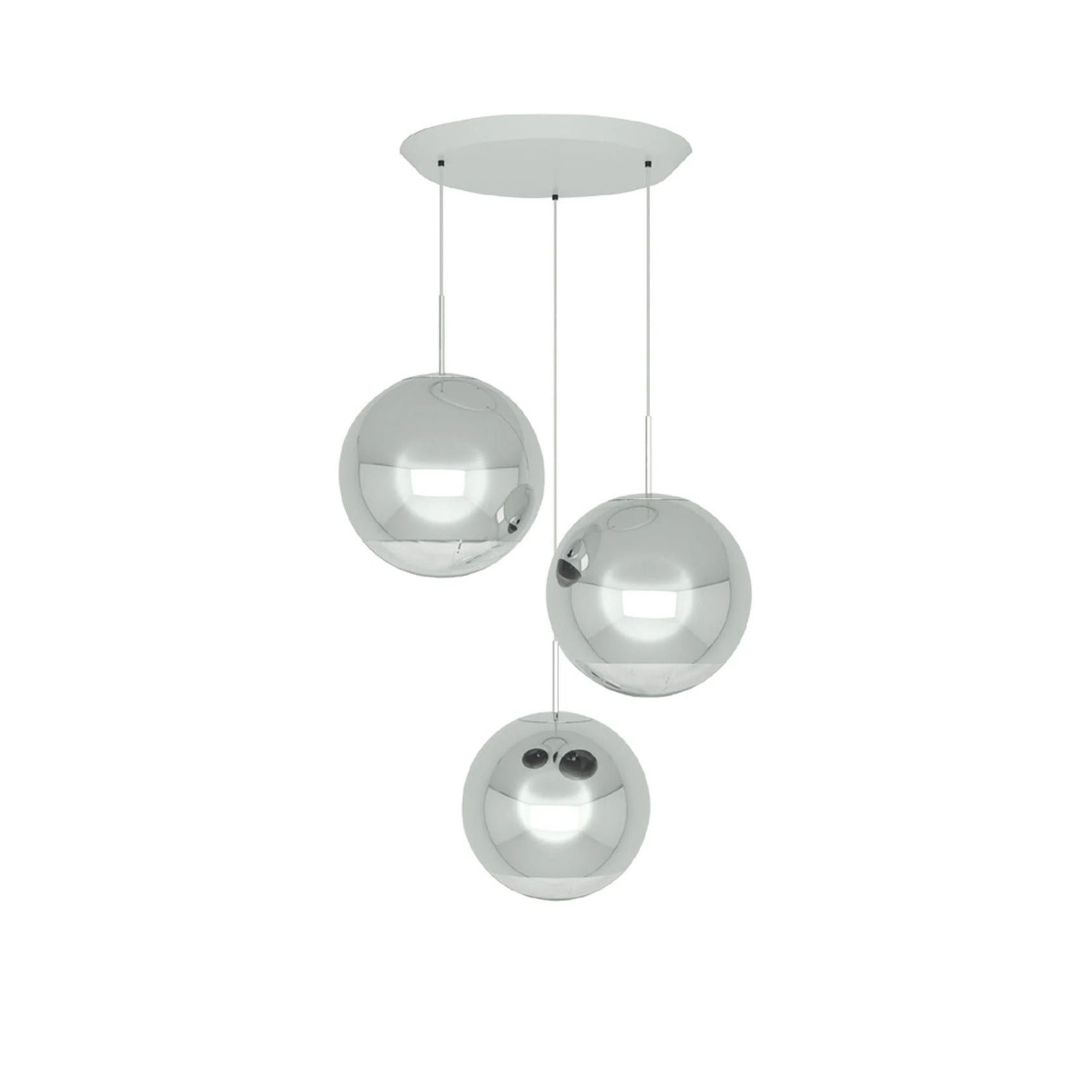 Mirror Ball 40 cm Round Pendant System: Silver