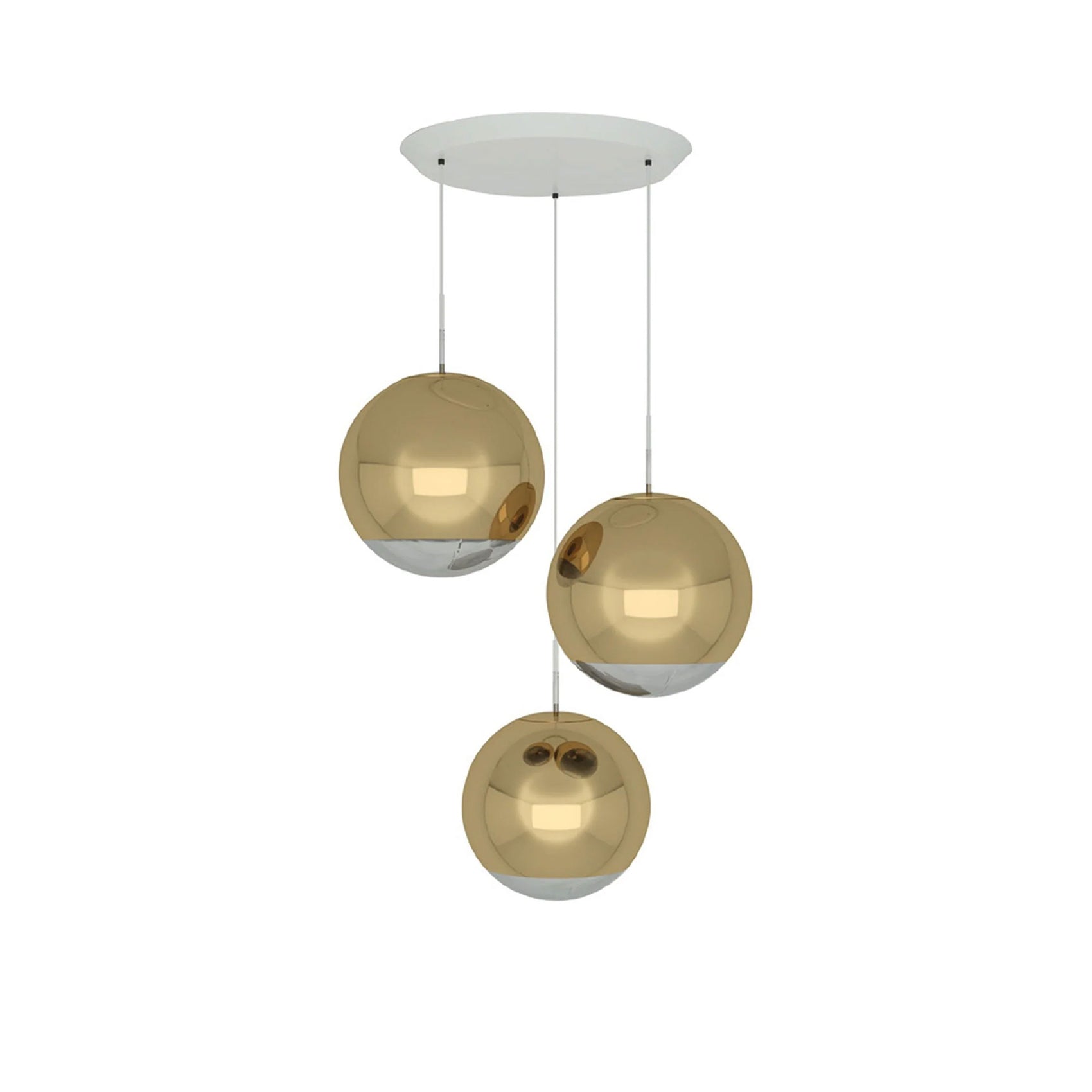 Mirror Ball 40 cm Round Pendant System: Gold