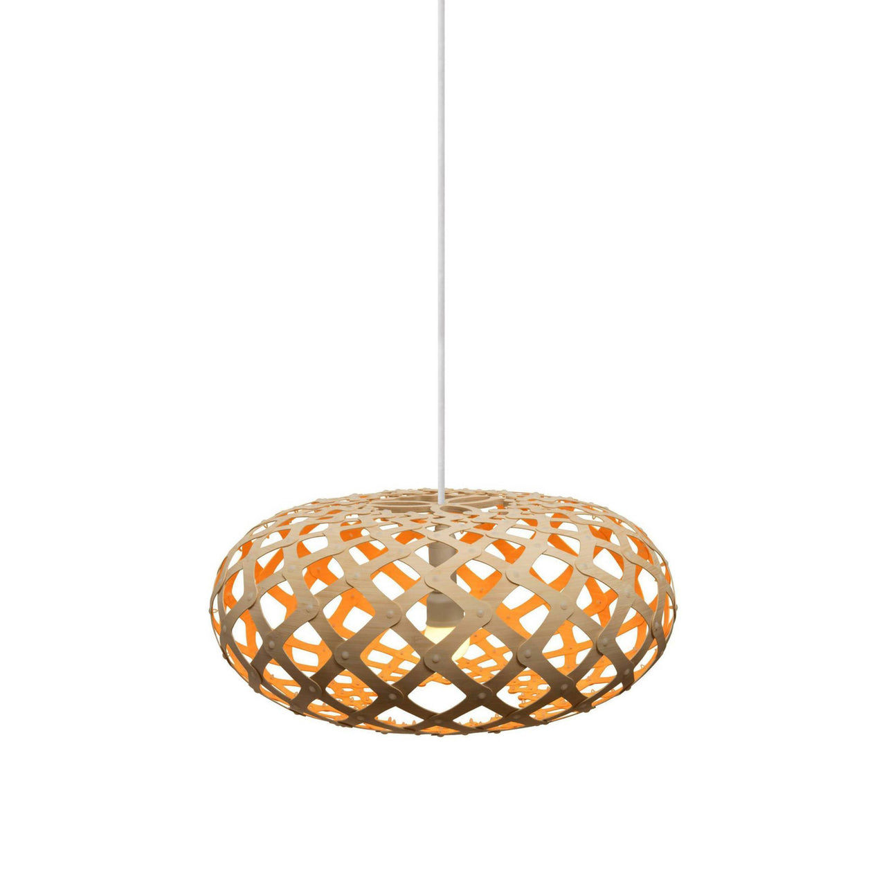 Kina Pendant Light: Extra Small + Bamboo + Orange + White