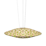 Flax Pendant Light: Large + Bamboo + Lime + White