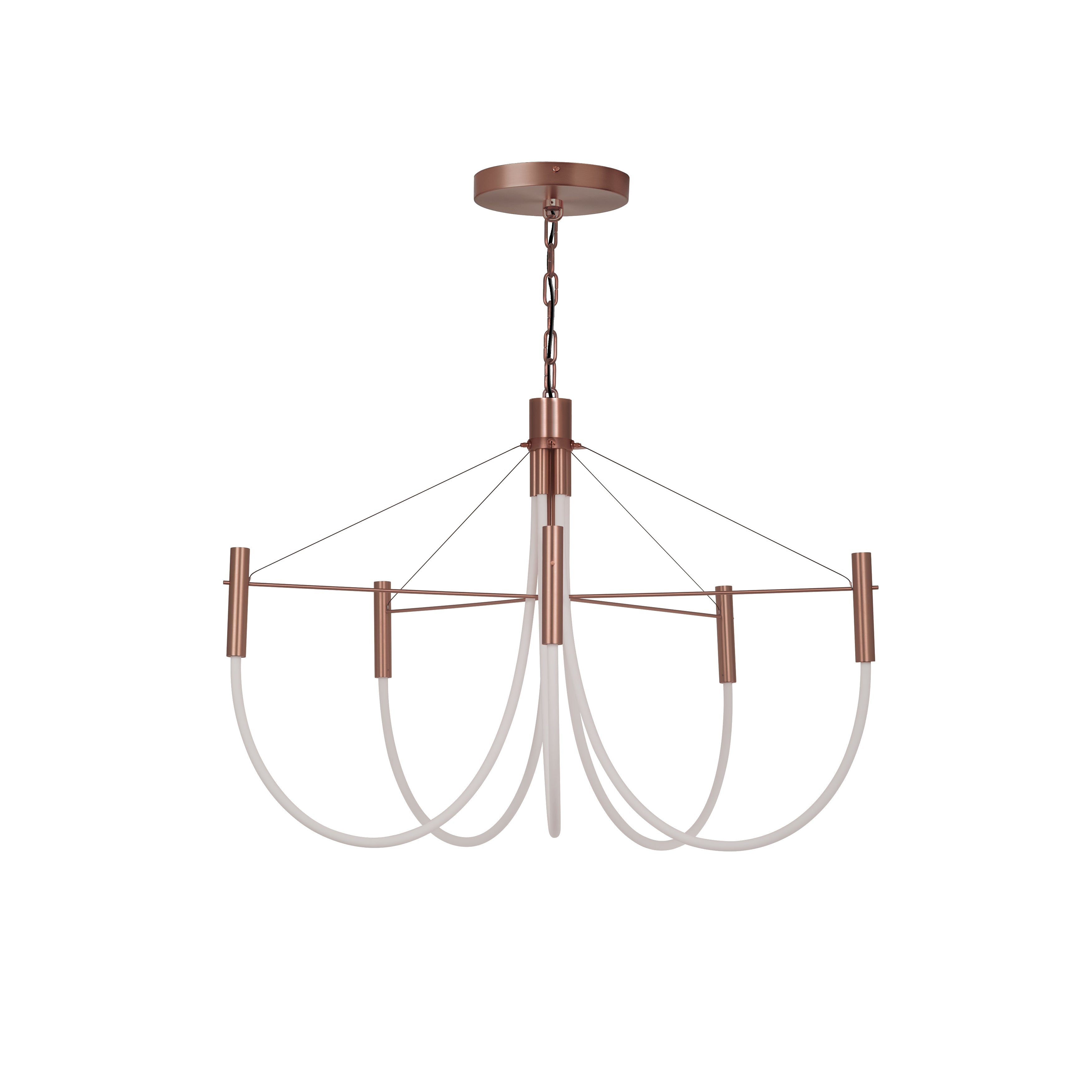 Paradoxe Chandelier: 5 + Chain + Satin Copper