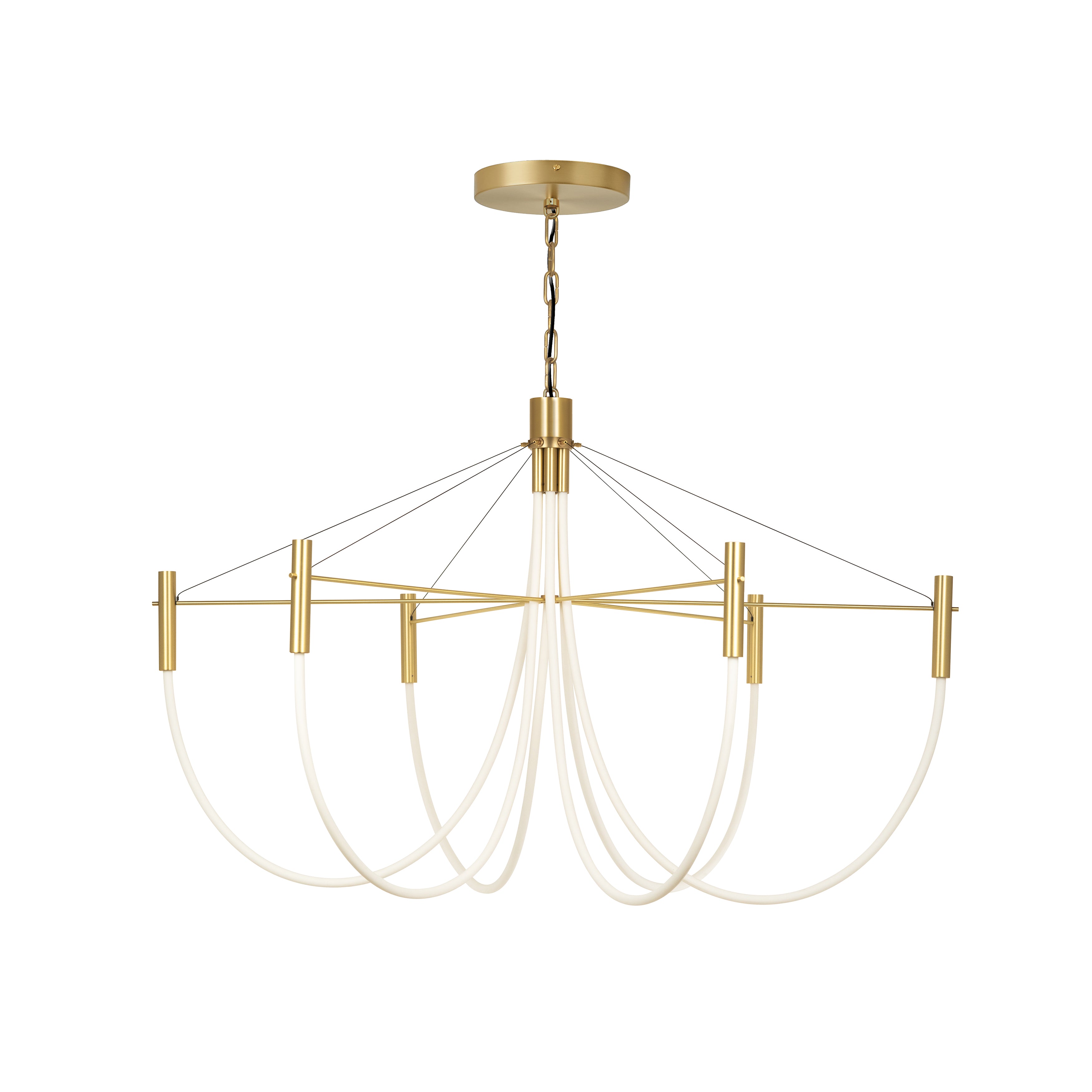 Paradoxe Chandelier: 6 + Chain + Satin Brass