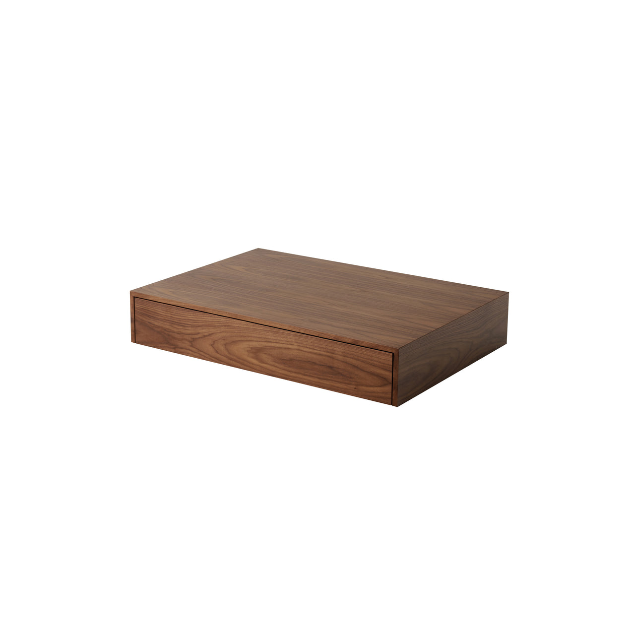 Mass Wide Coffee Table: With Drawer + Walnut