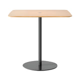 Nucleo Dining Table: Square + Black + Super-Matt Oak