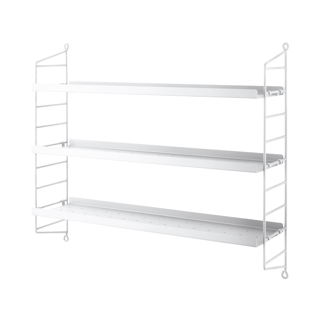 String Pocket Metal Shelving: White