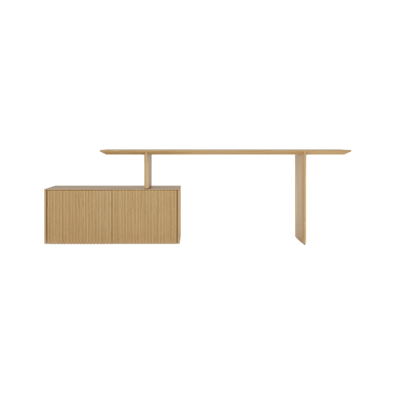 Velasca Desk: 2 Doors + Whitened Oak + Whitened Oak