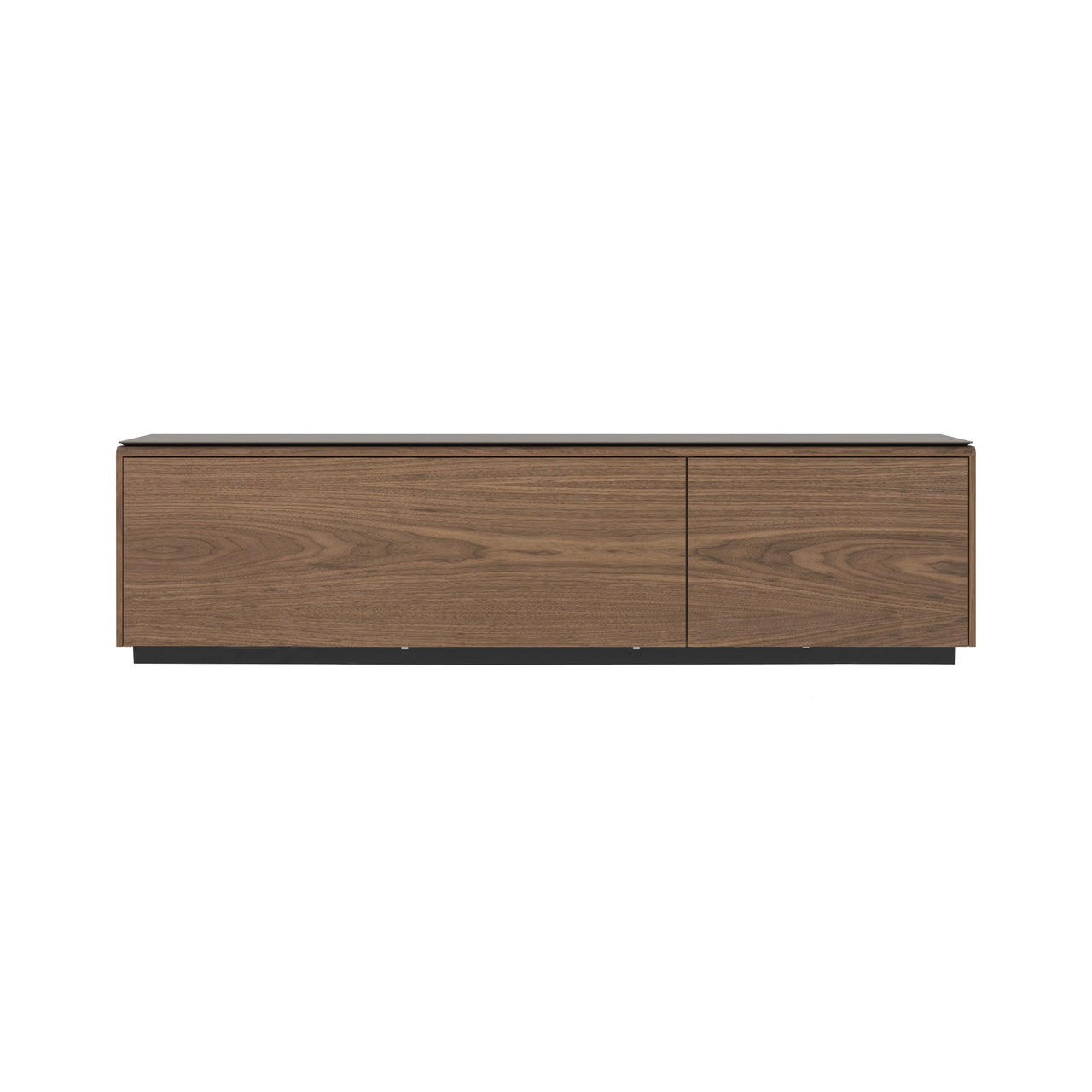 Malmo Small Sideboard with Top Panel: Composition 1 + Walnut Stained Walnut + Dekton Kelya + Black