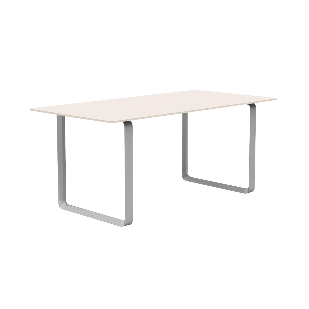 70/70 Table: Small + Sand Laminate + Grey