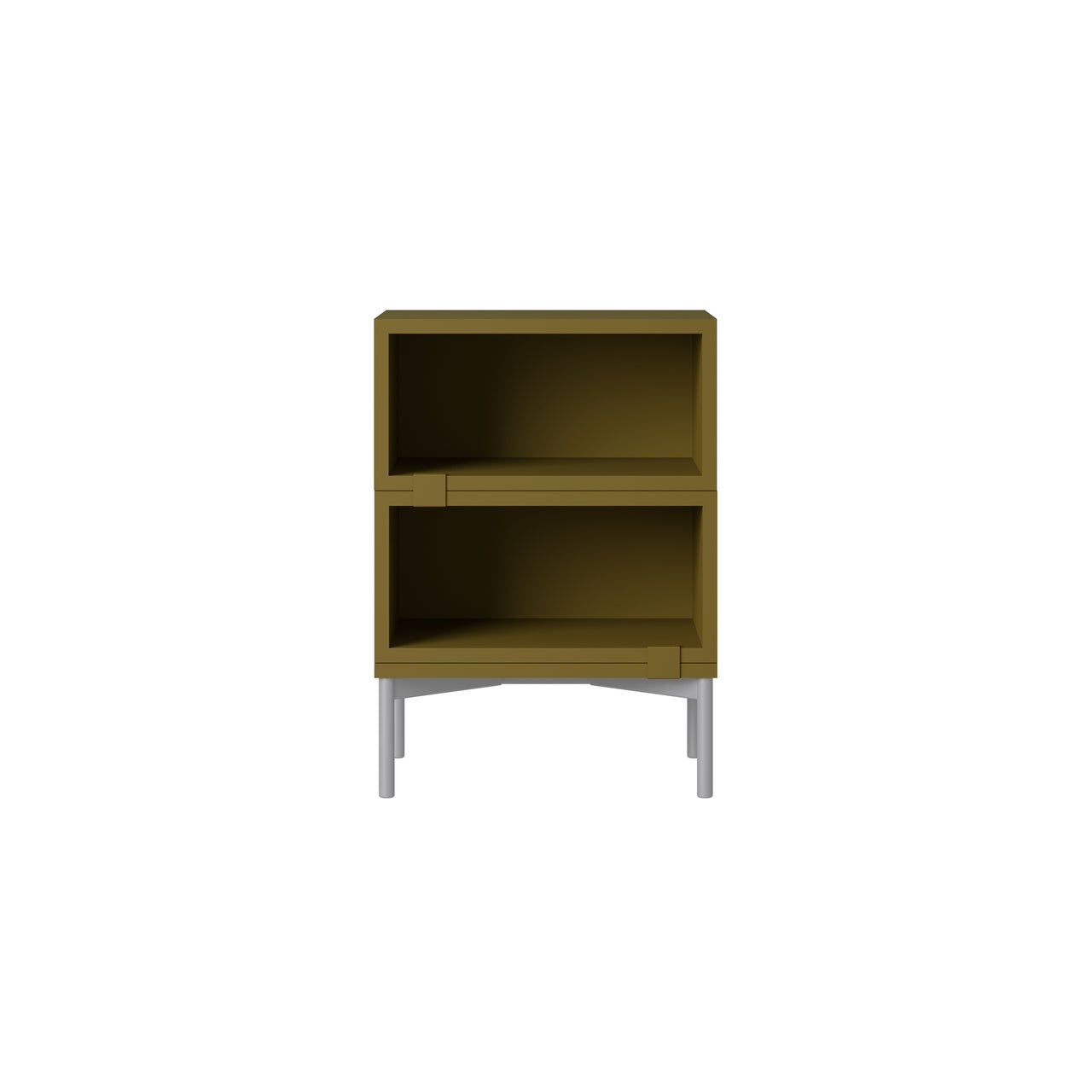 Stacked Storage System: Bedside Table - Quick Ship + Configuration 1 + Brown Green