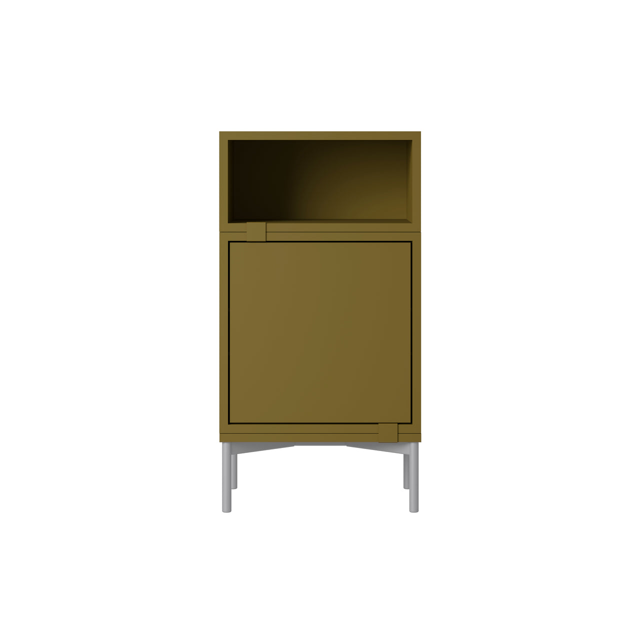 Stacked Storage System: Bedside Table - Quick Ship + Configuration 2 + Brown Green
