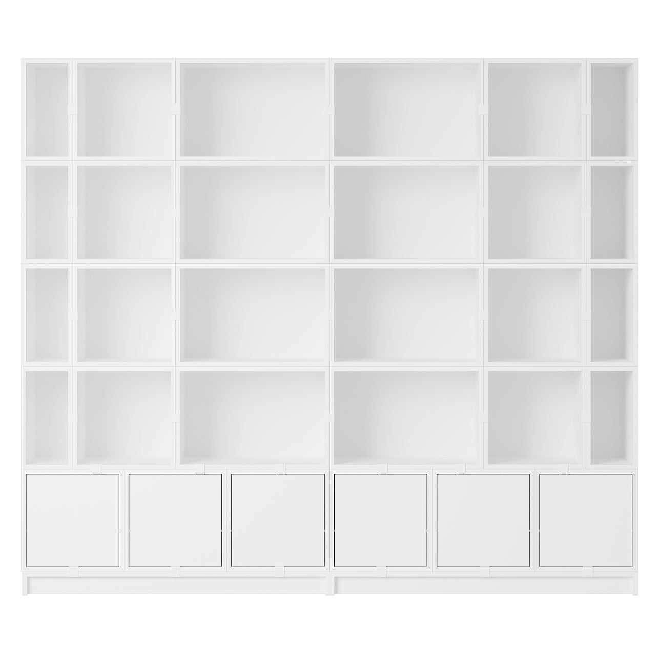 Stacked Storage System: Bookcase - Quick Ship + Configuration 1 + White