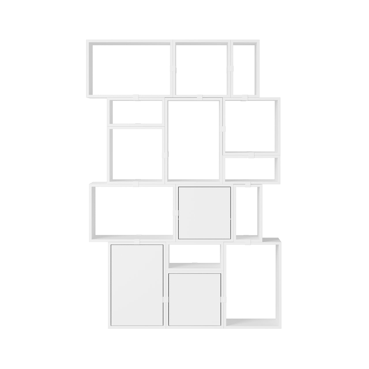 Stacked Storage System: Bookcase - Quick Ship + Configuration 2 + White