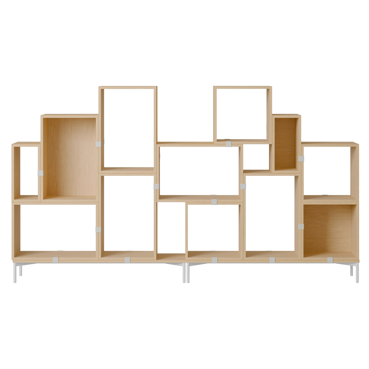 Stacked Storage System: Bookcase - Quick Ship + Configuration 3 + Oak
