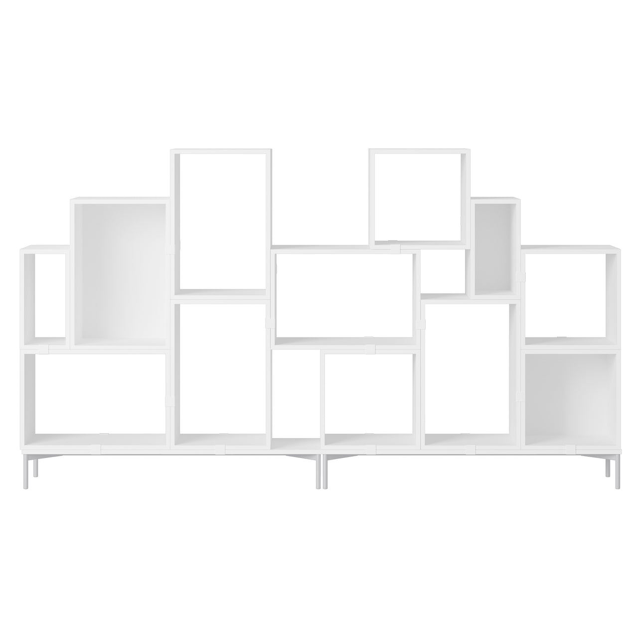 Stacked Storage System: Bookcase - Quick Ship + Configuration 3 + White