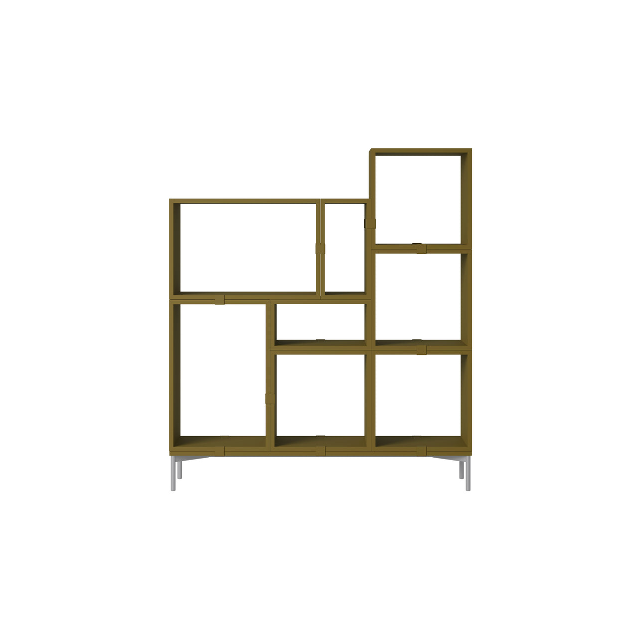 Stacked Storage System: Bookcase - Quick Ship + Configuration 5 + Brown Green