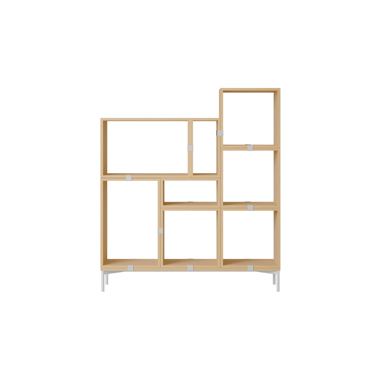 Stacked Storage System: Bookcase - Quick Ship + Configuration 5 + Oak