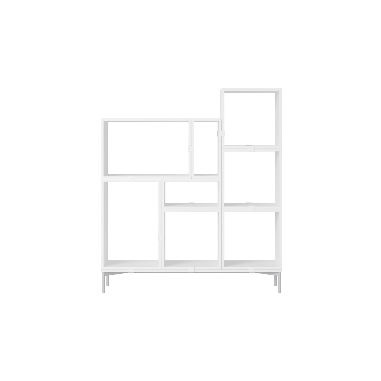 Stacked Storage System: Bookcase - Quick Ship + Configuration 5 + White