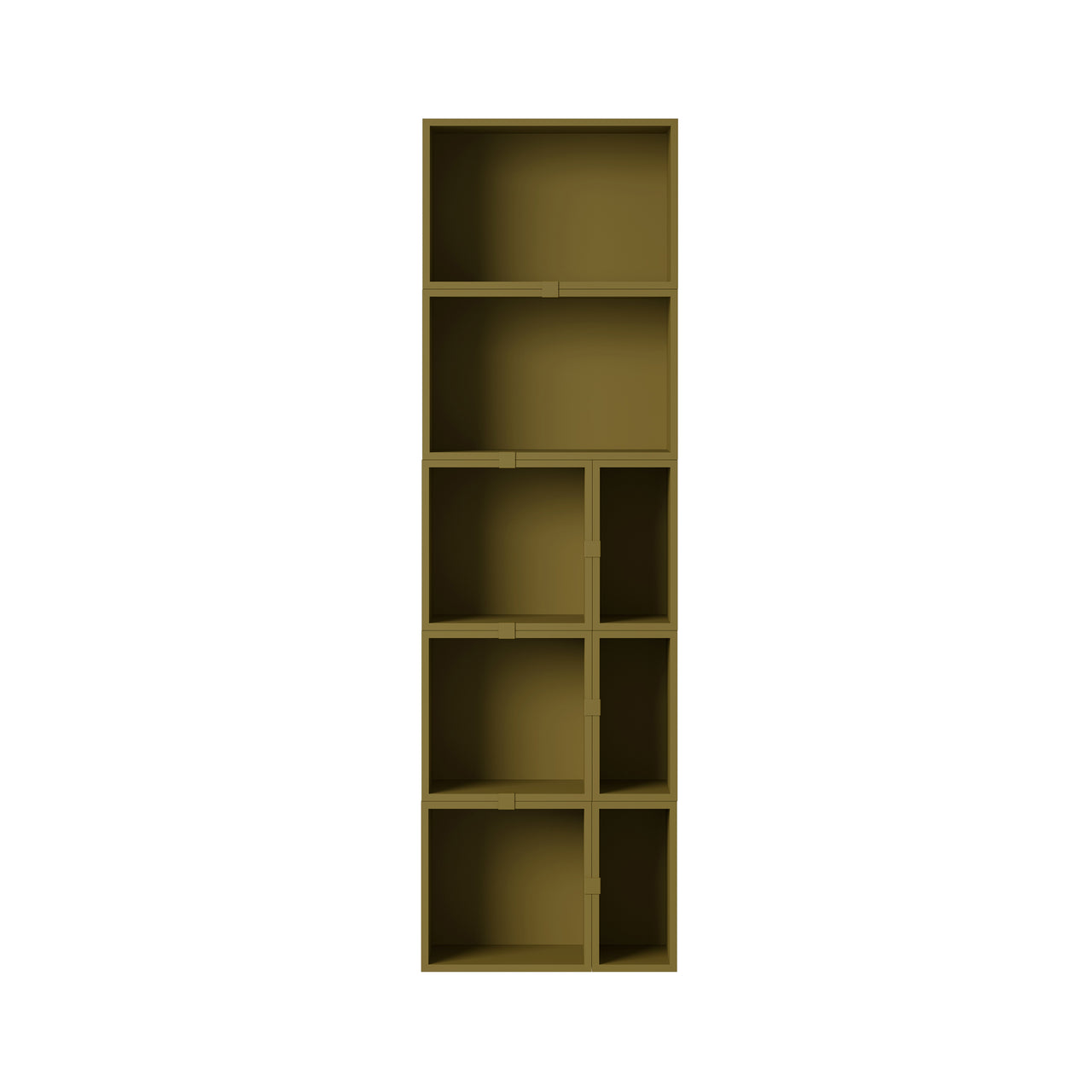 Stacked Storage System: Bookcase - Quick Ship + Configuration 7 + Brown Green