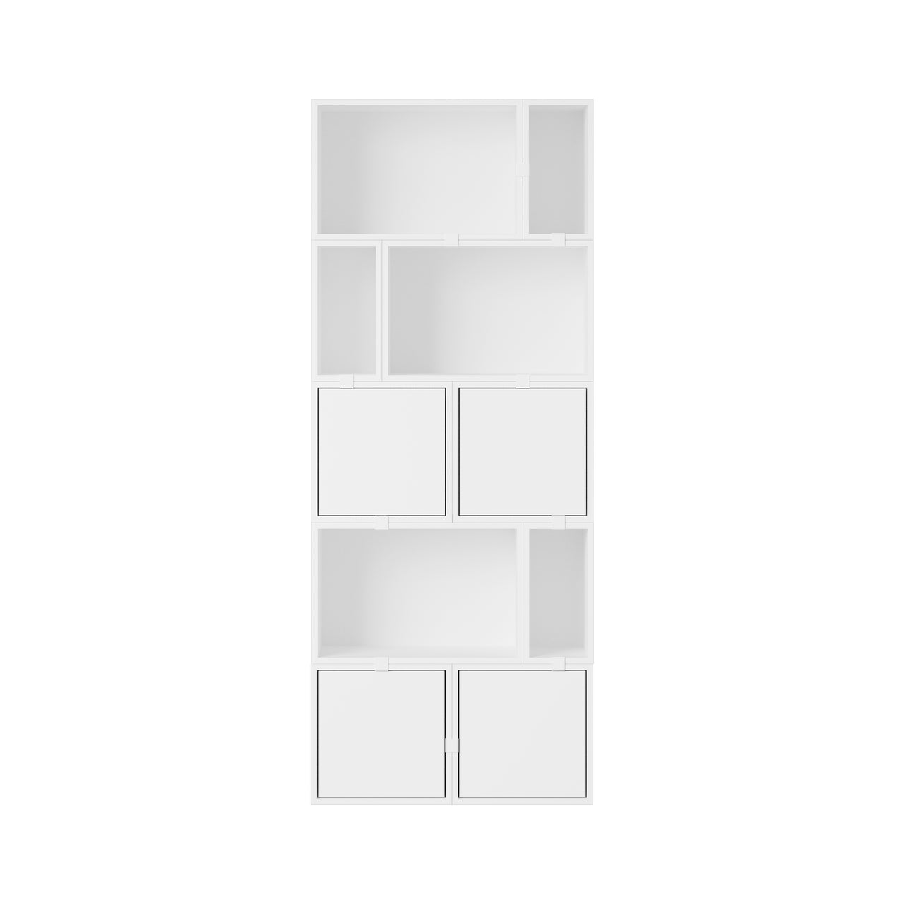 Stacked Storage System: Bookcase - Quick Ship + Configuration 8 + White
