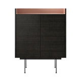 Stockholm Cupboard: STH244 + Dark Grey Stained Oak + Anodized Aluminum Pale Rose + Black