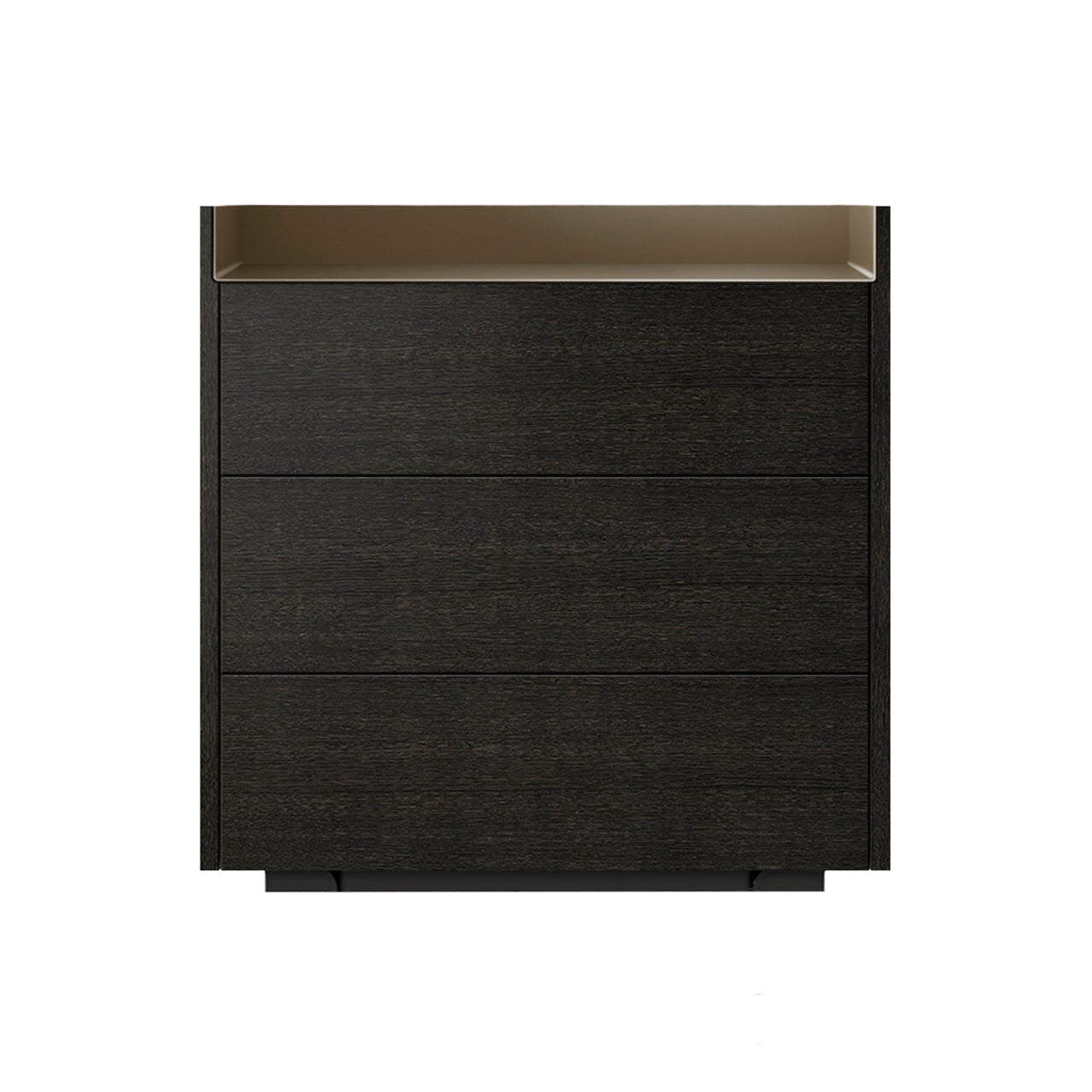 Stockholm STH012 Chest of Drawers: Composition 1 + Dark Grey Stained Oak + Anodised Aluminum Bronze + Black